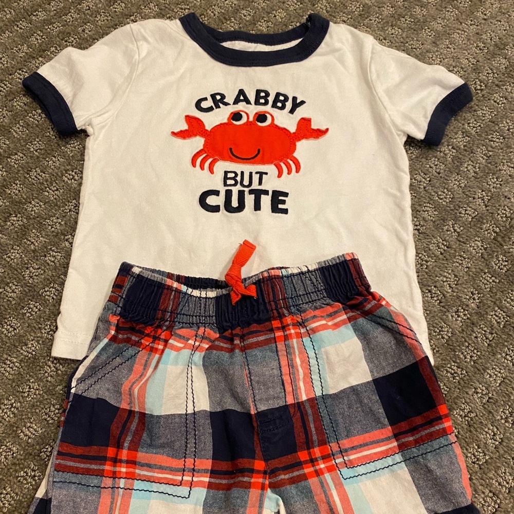 T-shirt and shorts set! Never worn! Carter’s!
